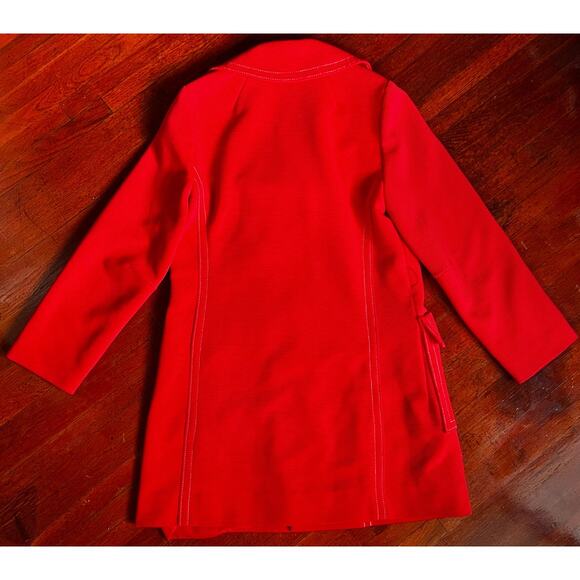 Vintage 60s Betty Rose ILGWU Red White Light Coat Mod Jacket Small Medium Retro - Picture 2 of 9